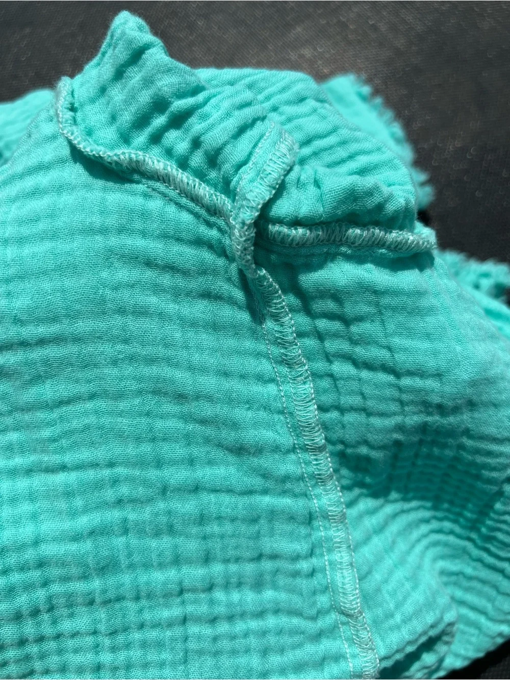 Natural Reflections turquoise Gauze Shirt 100 percent cotton Boho Beachy Country